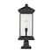 Z-Lite Portland 1 Light Outdoor Pier Mounted Fixture, Black & Clear Beveled 531PHBXLR-533PM-BK - alternate 1
